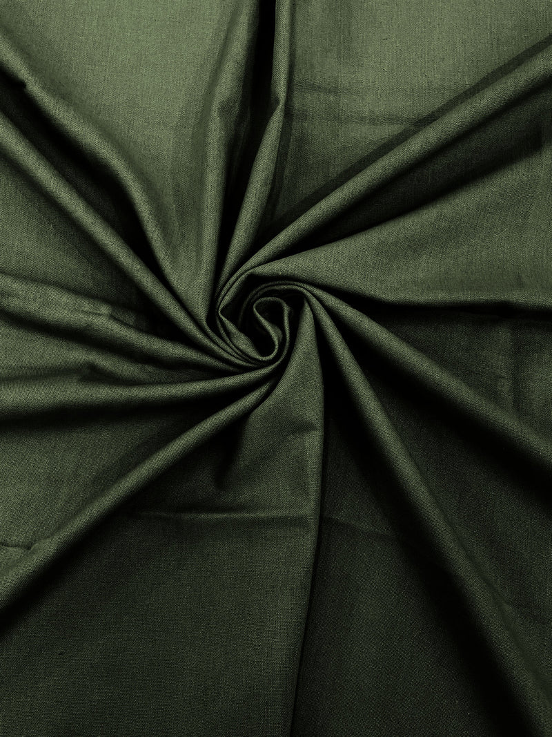 Dark Olive - Medium Weight Natural Linen Fabric/50 " Wide/Clothing