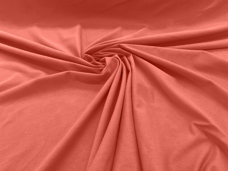 Dark Peach Cotton Jersey Spandex Knit Blend 95% Cotton 5 percent Spandex/58" Wide/Costume