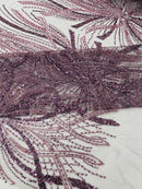 Palm Beaded Damask Design Fabric, by The Yard. (Copy)