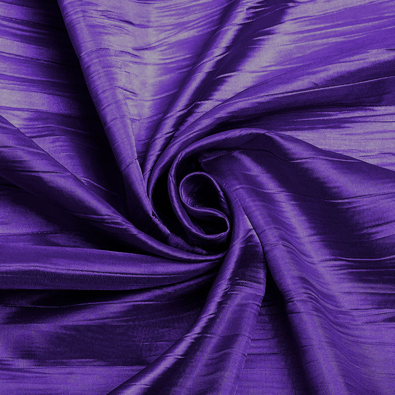 Dark Purple - Crushed Taffeta Fabric - 54" Width - Creased Clothing Decorations Crafts - Sold By The Yard