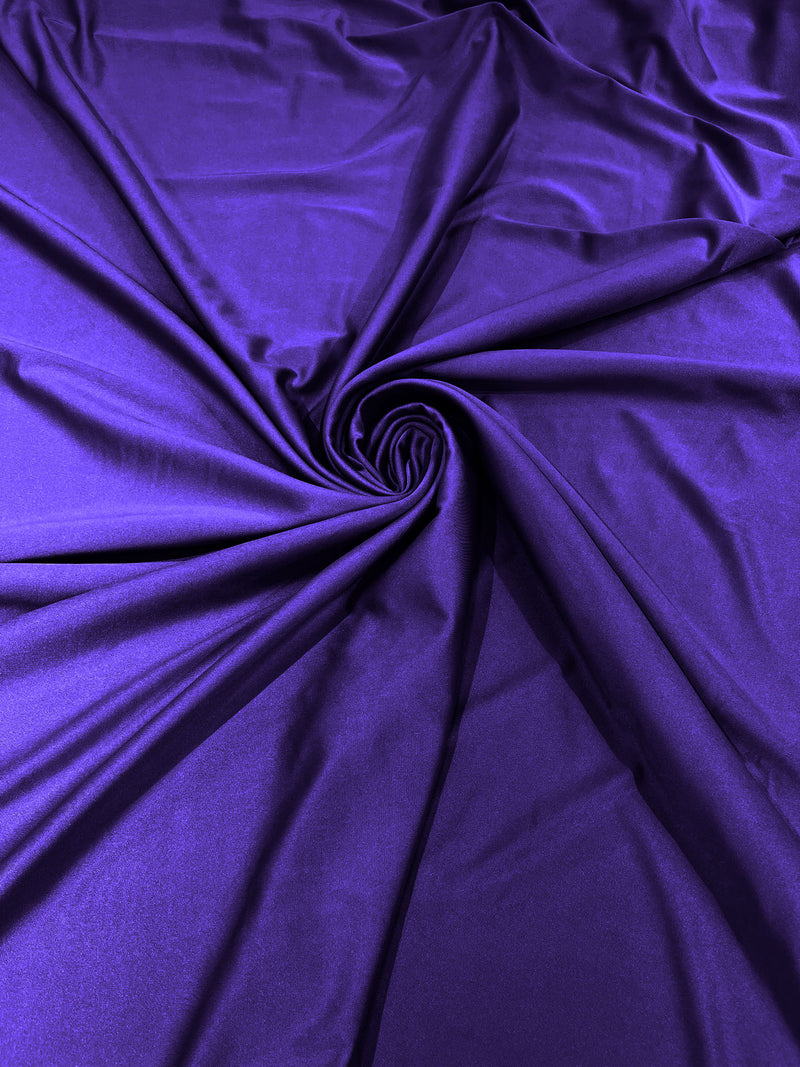 Dark Purple Shiny Milliskin Nylon Spandex Fabric 4 Way Stretch 58" Wide Sold by The Yard