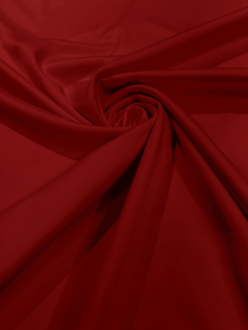 Dark Red Solid Matte Stretch L'Amour Satin Fabric 95% Polyester 5% Spandex/58" Wide/ By The Yard