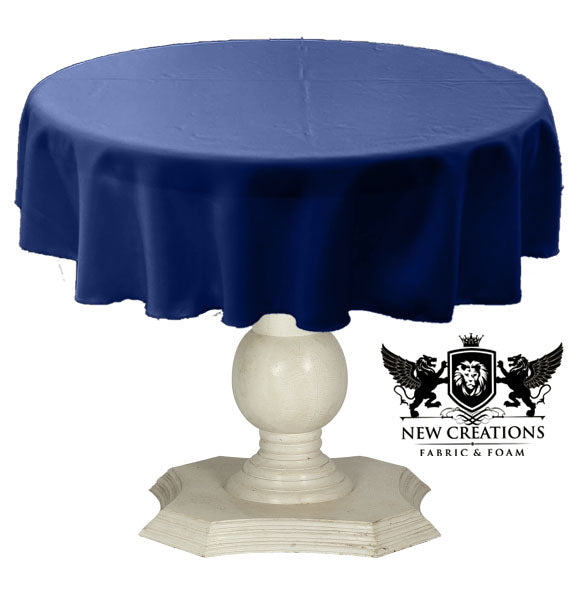 Tablecloth Solid Dull Bridal Satin Overlay for Small Coffee Table Seamless. Dark Royal Blue