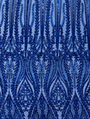 Damask design with sequins embroider on a 4 way stretch mesh fabric (By The Yard)