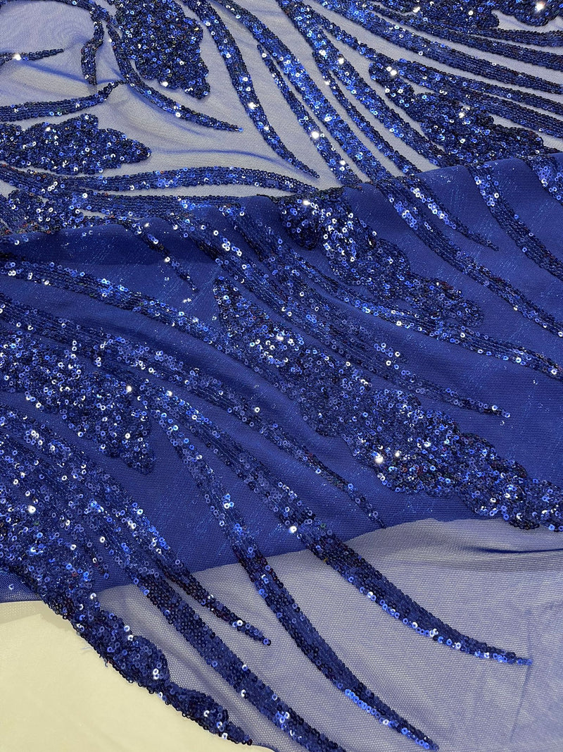 Feather damask shiny sequin design on a 4 way stretch mesh Fabric-sold by The yard.