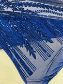 Damask design with sequins embroider on a 4 way stretch mesh fabric (By The Yard)