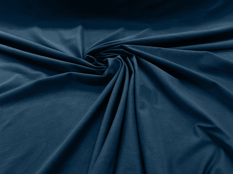 Dark Teal Blue Cotton Jersey Spandex Knit Blend 95% Cotton 5 percent Spandex/58" Wide/Costume