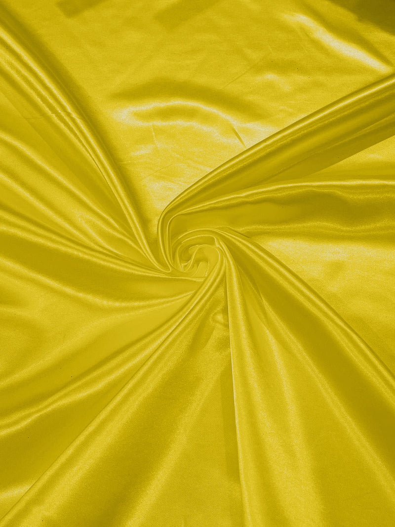 Dark Yellow - Heavy Shiny Bridal Satin Fabric for Wedding Dress, 60"inches Wide SoldByTheYard.