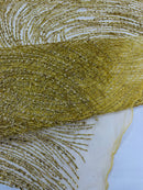 Fashion Glitter Design On A Mesh Lace Fabric/Prom.