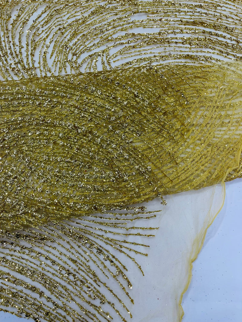 Fashion Glitter Design On A Mesh Lace Fabric/Prom.