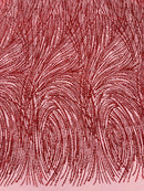 Fashion Glitter Design On A Mesh Lace Fabric/Prom.