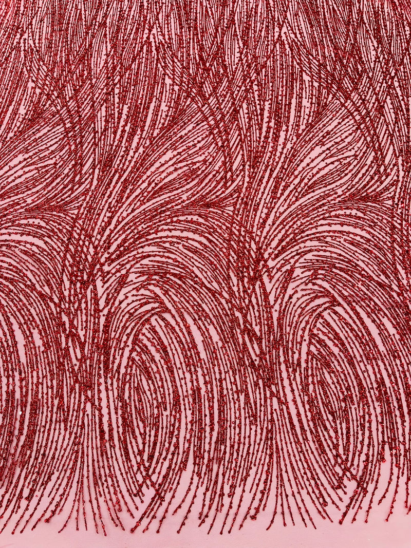 Fashion Glitter Design On A Mesh Lace Fabric/Prom.