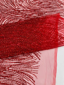 Fashion Glitter Design On A Mesh Lace Fabric/Prom.