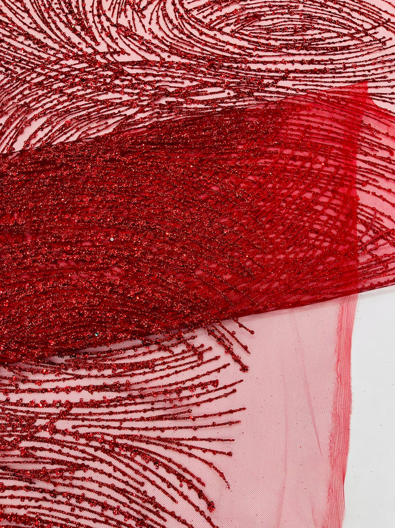 Fashion Glitter Design On A Mesh Lace Fabric/Prom.