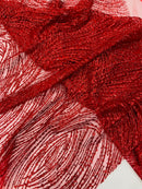 Fashion Glitter Design On A Mesh Lace Fabric/Prom.