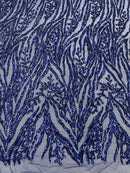 Vine/Root Sequin 4 Way Stretch Mesh Fabric, by The Yard.