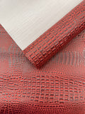 Crocodile Marine Vinyl 2 tone Upholstery, Crocodile Skin Texture Faux Leather PVC Vinyl, 54" Wide.