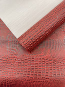 Crocodile Marine Vinyl 2 tone Upholstery, Crocodile Skin Texture Faux Leather PVC Vinyl, 54" Wide.