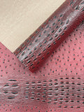 Gator Ostrich Embossed Vinyl Fabric  / 2 Tone Crocodile Ostrich Vinyl Leather 54" Wide