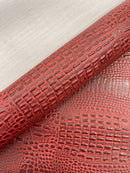 Crocodile Marine Vinyl 2 tone Upholstery, Crocodile Skin Texture Faux Leather PVC Vinyl, 54" Wide.