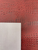 Crocodile Marine Vinyl 2 tone Upholstery, Crocodile Skin Texture Faux Leather PVC Vinyl, 54" Wide.