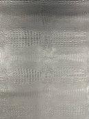 Crocodile Marine Vinyl 2 tone Upholstery, Crocodile Skin Texture Faux Leather PVC Vinyl, 54" Wide.
