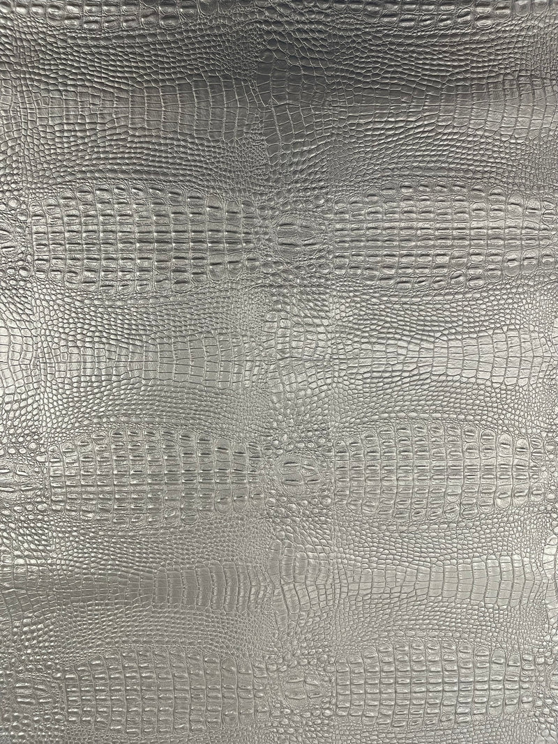 Crocodile Marine Vinyl 2 tone Upholstery, Crocodile Skin Texture Faux Leather PVC Vinyl, 54" Wide.