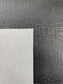 Crocodile Marine Vinyl 2 tone Upholstery, Crocodile Skin Texture Faux Leather PVC Vinyl, 54" Wide.