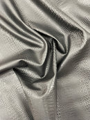 Crocodile Marine Vinyl 2 tone Upholstery, Crocodile Skin Texture Faux Leather PVC Vinyl, 54" Wide.