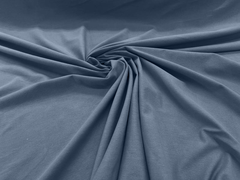 Dusty Blue Cotton Jersey Spandex Knit Blend 95% Cotton 5 percent Spandex/58/60" Wide /Stretch Fabric/Costume