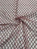 Luxury Diamond Design Mini Glitz Sequins On A Mesh Fabric