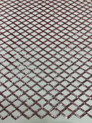Luxury Diamond Design Mini Glitz Sequins On A Mesh Fabric