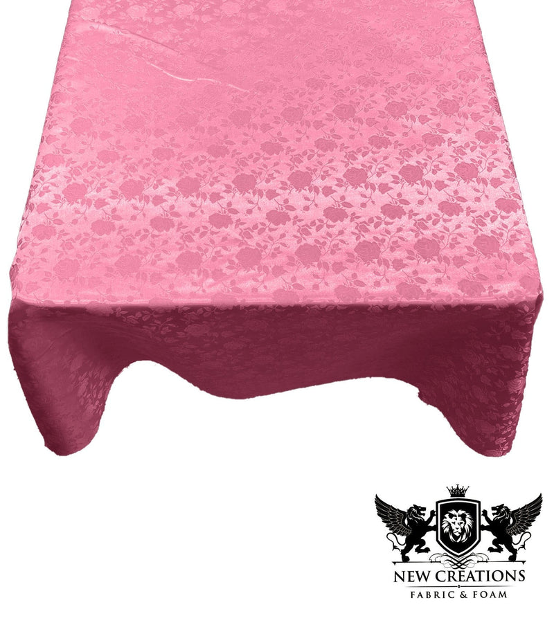 SQUARE TABLECLOTH ROSES JACQUARD SATIN (45" Inches x 45" Inches)