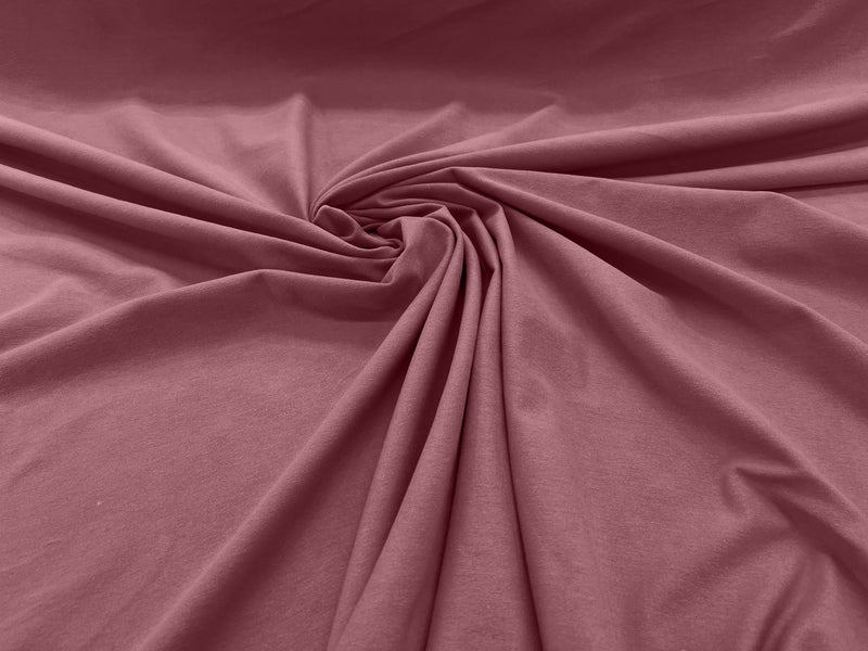 Dusty Rose Cotton Jersey Spandex Knit Blend 95% Cotton 5 percent Spandex/58/60" Wide /Stretch Fabric/Costume