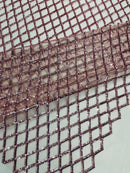 Luxury Diamond Design Mini Glitz Sequins On A Mesh Fabric