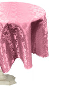 54" ROUND TABLECLOTH ROSES JACQUARD SATIN