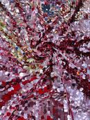 ROUND PALLETTE SEQUIN ON MESH FABRIC (By The Yard)