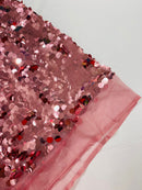 ROUND PALLETTE SEQUIN ON MESH FABRIC (By The Yard)