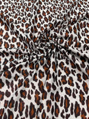 LEOPARD PRINT WITH FOIL STRETCH SPANDEX FABRIC (by the yard)