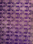 METALLIC BIG CROSS JACQUARD SATIN FABRIC (by the yard)