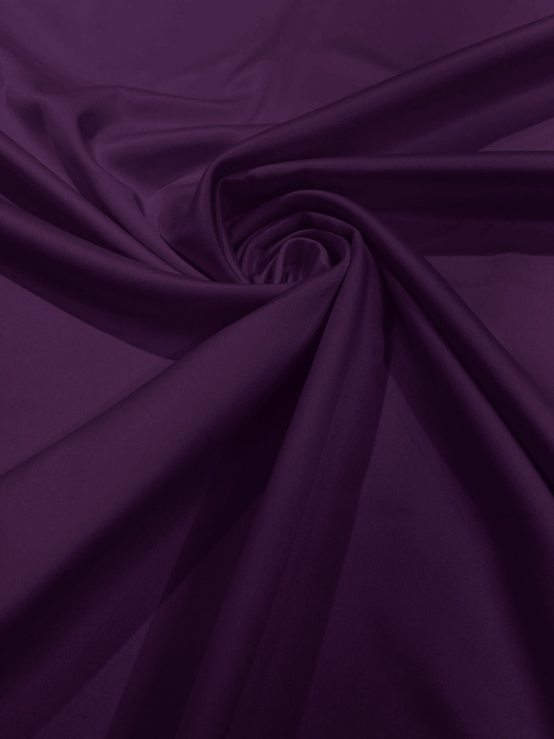 Eggplant Solid Matte Lamour Satin Duchess Fabric Bridesmaid Dress 58" Wide/Sold By The Yard