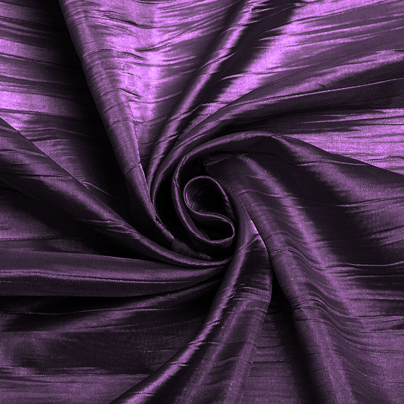 Eggplant - Crushed Taffeta Fabric - 54" Width - Creased Clothing Decorations Crafts - Sold By The Yard