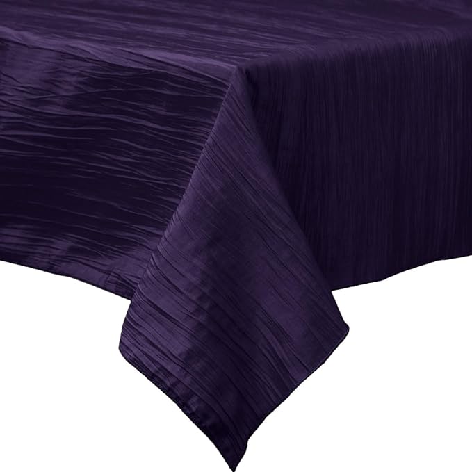 Rectangular Light Weight Accordion Design Crushed Taffeta Seamless Table Overlay. (58" Inches x 72" Inches)