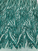 Vine/Root Sequin 4 Way Stretch Mesh Fabric, by The Yard.