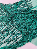 Vine/Root Sequin 4 Way Stretch Mesh Fabric, by The Yard.