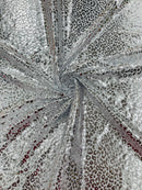 FOIL LEOPARD PRINT ON A STRETCH SPANDEX FABRIC (by the yard)