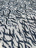 JEWEL VINE BEADED LACE ON MESH FABRIC (By The Yard)