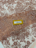 3D Full Roses Chunky Glitter Design On A Mesh Lace Fabric/Prom.