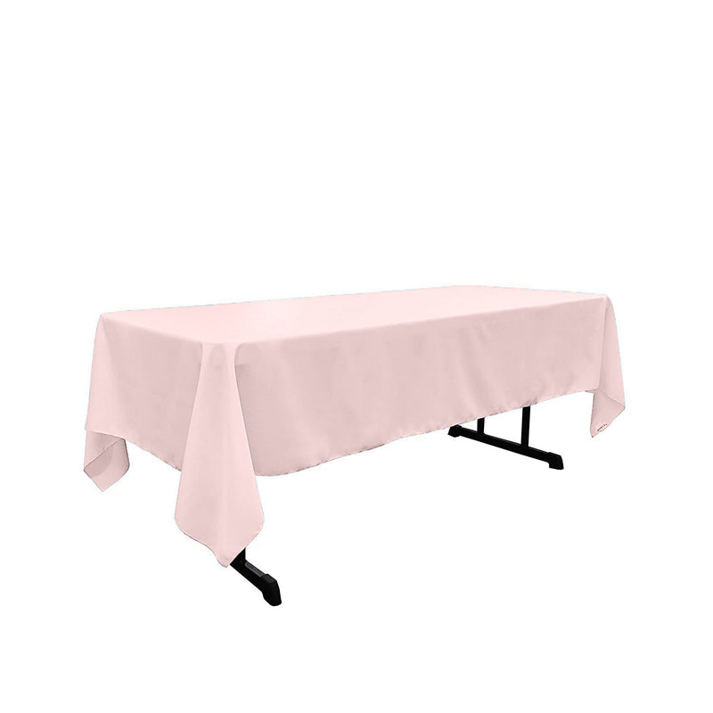 Feather Pink Rectangular Polyester Poplin Tablecloth