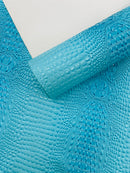 Glossy Two Tone Gator Fake Leather Upholstery, 3D Crocodile Skin Texture Faux Leather PVC Vinyl, 54" Wide